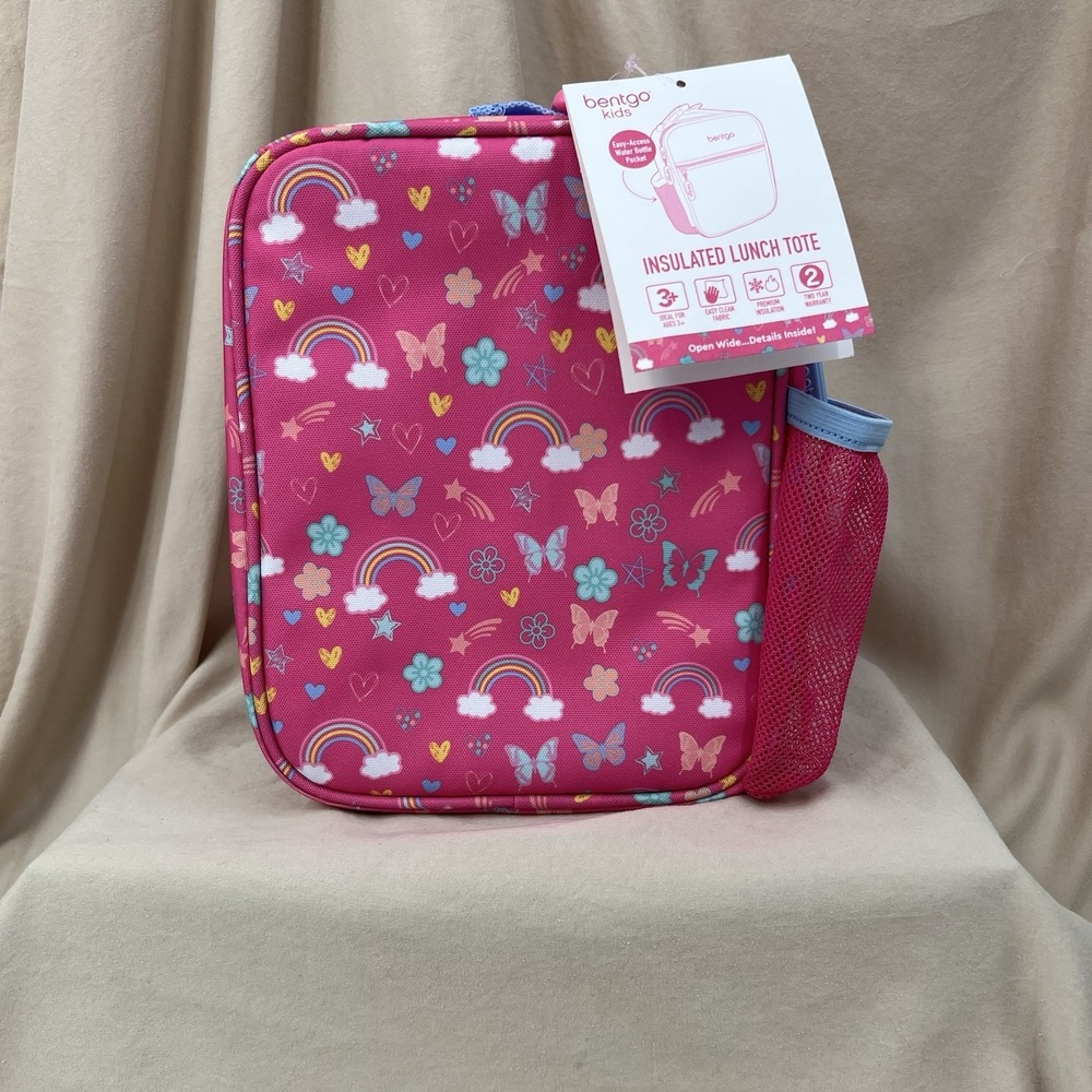 Bentgo Kids Insulated Lunch Tote Pink Rainbow Water-Resistant ‎ Ages 3+ - Picture 2 of 6